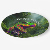 ジャングル型恐竜パーティーおもしろい ペーパープレート (アングル)