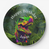 ジャングル型恐竜パーティーおもしろい ペーパープレート (正面)