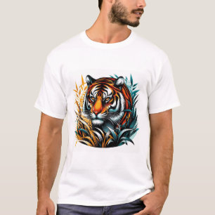 ジャングル威厳のあるのトラ鮮やかガー Tシャツ