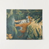 ジャングル威厳のあるワイルドライフエレガントアートの虎 タペストリー (正面(横))