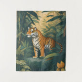 ジャングル威厳のあるワイルドライフエレガントアートの虎 タペストリー (正面)