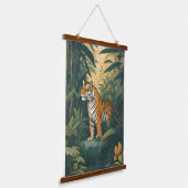 ジャングル威厳のあるワイルドライフエレガントアートの虎 吊り下げ型タペストリー (傾斜あり)