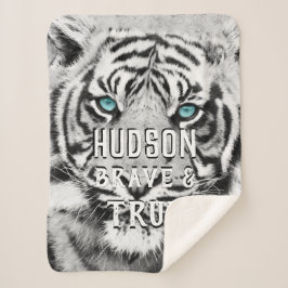 ジャングル子供部屋ベンガルタイガーブルーアイズパターン シェルパブランケット