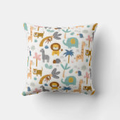 ジャングル子供部屋動物キッズベビーカワイイ女の子の男の子 クッション (裏面)