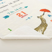 ジャングル子供部屋飛んでいるキリン男の赤ちゃん誕生統計 シェルパブランケット (3/4)