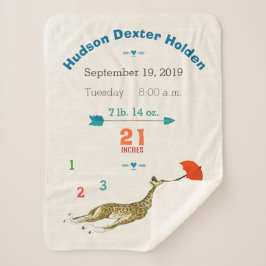 ジャングル子供部屋飛んでいるキリン男の赤ちゃん誕生統計 シェルパブランケット