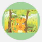 ジャングル怒に登場する可愛いタイガー漫画 ラウンドシール (正面)