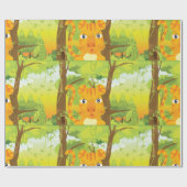 ジャングル怒に登場する可愛いタイガー漫画 ラッピングペーパー (フラット)