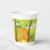 ジャングル怒に登場する可愛いタイガー漫画 紙コップ (正面)