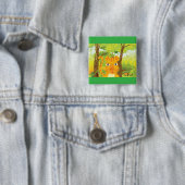 ジャングル怒に登場する可愛いタイガー漫画 缶バッジ (インサイチュ)