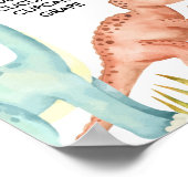 ジャングル恐竜の最初の誕生日マイルストーンサイン ポスター (角)