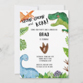 ジャングル恐竜の誕生日パーティー 招待状 (正面)