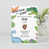 ジャングル恐竜の誕生日パーティー 招待状 (スタンド正面)