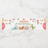 ジャングル恐竜の誕生日水筒ラベル ペットボトルラベル (シングルラベル)