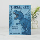 ジャングル恐竜スリーレックスお誕生日 招待状 (スタンド正面)