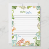 ジャングル恐竜タイムカプセルノートメッセージカード サンキューカード (正面)