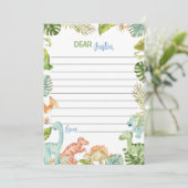 ジャングル恐竜タイムカプセルノートメッセージカード サンキューカード (スタンド正面)