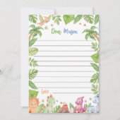 ジャングル恐竜タイムカプセルノートメッセージカード サンキューカード (正面)