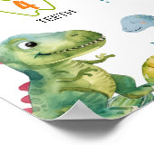 ジャングル恐竜ファースト誕生日マイルストーンサイン ポスター (角)