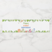 ジャングル恐竜ボーイ誕生日水瓶札 ペットボトルラベル (シングルラベル)