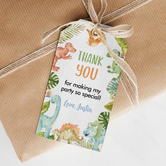 ジャングル恐竜誕生日ありがとうラベル ギフトタグ