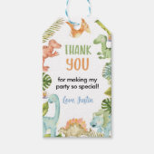 ジャングル恐竜誕生日ありがとうラベル ギフトタグ (正面)