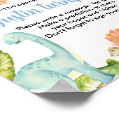 ジャングル恐竜誕生日タイムカプセル標識 ポスター (角)