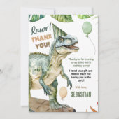 ジャングル恐竜Tレックス誕生会 サンキューカード (正面)