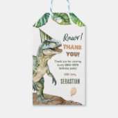 ジャングル恐竜Tレックス3rd誕生日パーティー ギフトタグ (正面)