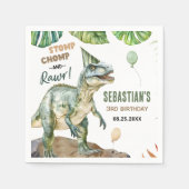 ジャングル恐竜Tレックス3rd誕生日パーティー スタンダードカクテルナプキン (正面)