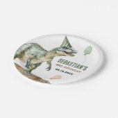 ジャングル恐竜Tレックス3rd誕生日パーティー ペーパープレート (アングル)