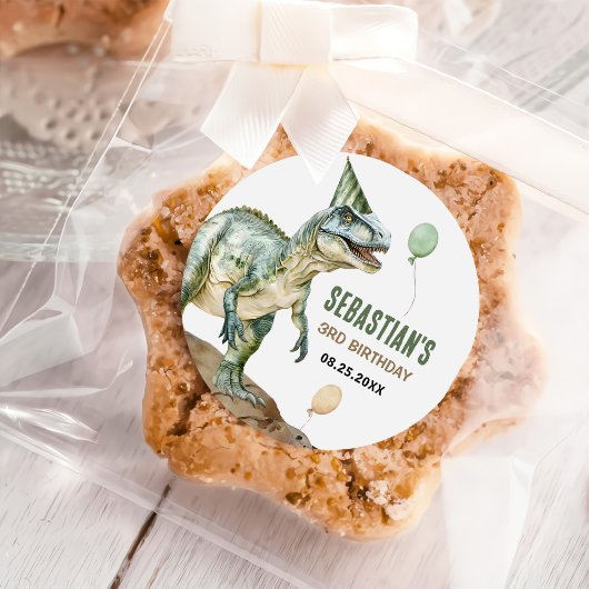 ジャングル恐竜Tレックス3rd誕生日パーティー ラウンドシール
