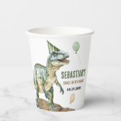 ジャングル恐竜Tレックス3rd誕生日パーティー 紙コップ (正面)