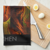 ジャングル抽象芸術アートキッチンタオル キッチンタオル (四つ折り)