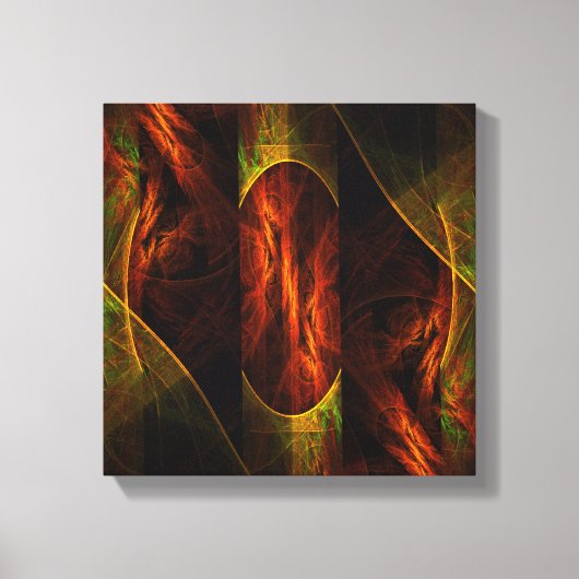 ジャングル抽象芸術アートブラック&ホワイト キャンバスプリント (正面)