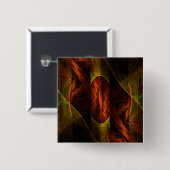 ジャングル抽象芸術アートボタン（四角） 缶バッジ (正面&裏面)