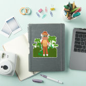 ジャングル探検家ソックモンキーの楽しい冒険デザイン シール (iPadカバー)
