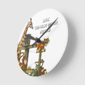 ジャングル時計のキング動物園ライオン ラウンド壁時計 (傾斜)