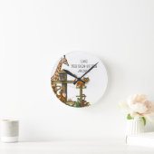 ジャングル時計のキング動物園ライオン ラウンド壁時計 (ホーム)