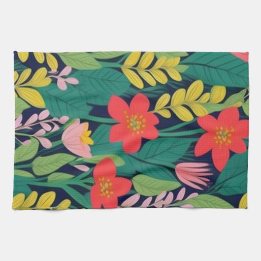 ジャングル模様 キッチンタオル (横)