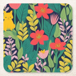 ジャングル模様 スクエアペーパーコースター