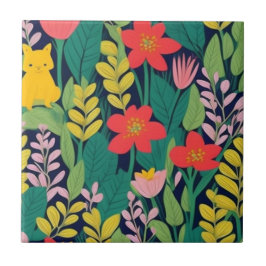 ジャングル模様 タイル