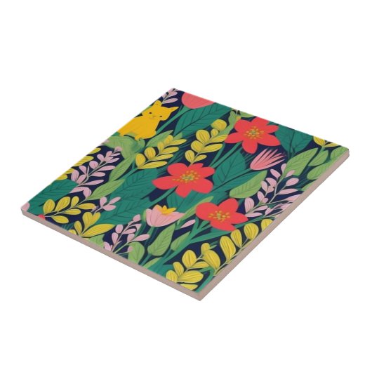 ジャングル模様 タイル (側面)