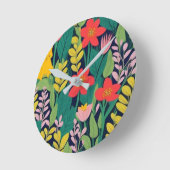 ジャングル模様 ラウンド壁時計 (傾斜)