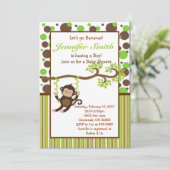 ジャングル猿のベビーシャワーの招待状 招待状 (スタンド正面)