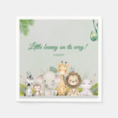 ジャングル男の赤ちゃんシャワーワイルドトロピカル招待状 スタンダードカクテルナプキン (正面)