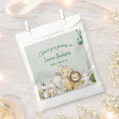 ジャングル男の赤ちゃんシャワーワイルドトロピカル招待状 フェイバーバッグ (クリップ留めされた状態)