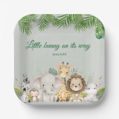 ジャングル男の赤ちゃんシャワーワイルドトロピカル招待状 ペーパープレート (正面)