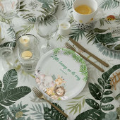 ジャングル男の赤ちゃんシャワーワイルドトロピカル招待状 ペーパープレート