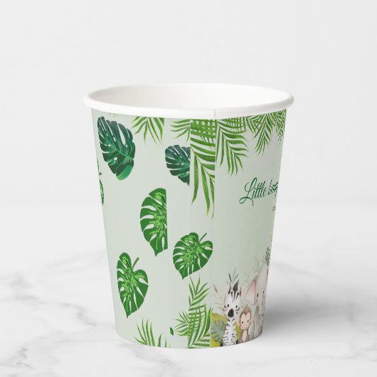 ジャングル男の赤ちゃんシャワーワイルドトロピカル招待状 紙コップ (右)
